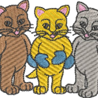 Three Little Kittens 77x56mm Thumbnail