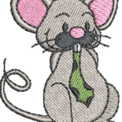Mouse with Tie 51x64mm Thumbnail