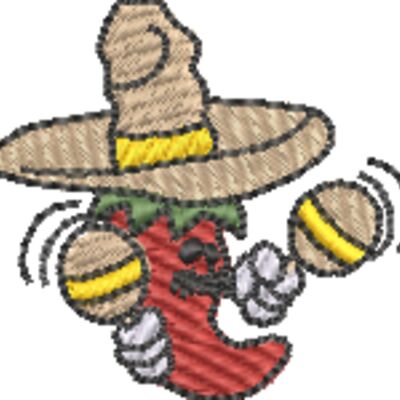 Pepper with Maracas, Chac-chac 43x40mm Thumbnail